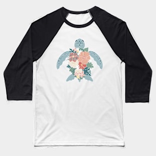 Floral Turtle - Tropical Baseball T-Shirt